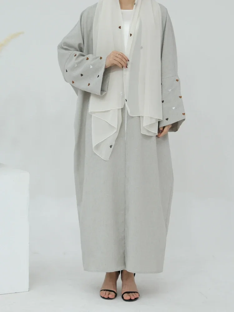 Love Heart Cotton Linen Open Abayas Dubai Luxury Plain Abaya Kimono Muslim Cardigan Turkey Islamic Clothing Kaftans for Women
Love Heart Cotton Linen Open Abayas Dubai Luxury Plain Abaya Kimono Muslim Cardigan Turkey Islamic Clothing Kaftans for Women