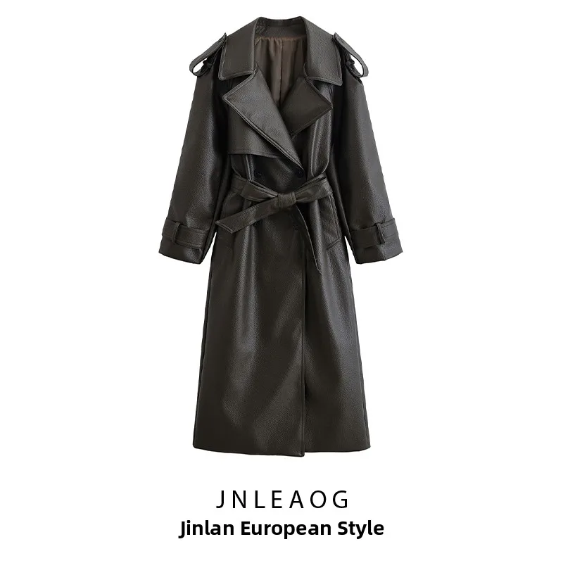 JNLEAOG Autumn New Faionable Versatile Faux Leather Lychee Pattern Windbreaker Women's Clothing Straight Cut Long Sve
JNLEAOG Autumn New Faionable Versatile Faux Leather Lychee Pattern Windbreaker Women's Clothing Straight Cut Long Sve