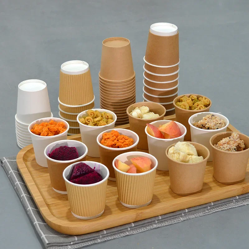 100pcs Disposable small kraft paper white coffee cup 100ml 4oz yogurt cups thick taste beer fruit food cup party beverage cup
100pcs Disposable small kraft paper white coffee cup 100ml 4oz yogurt cups thick taste beer fruit food cup party beverage cup