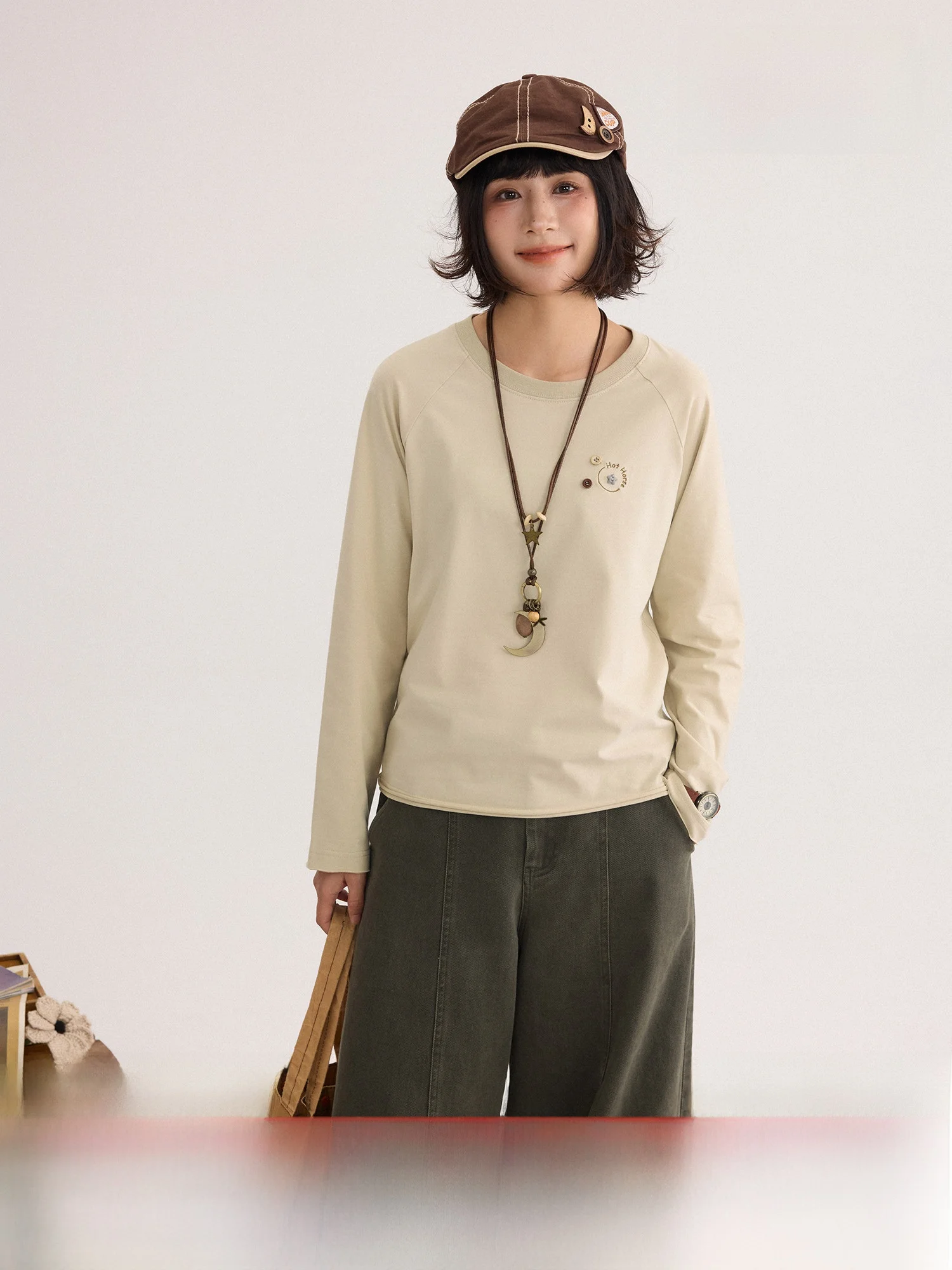 Retro Simple Practical Skin-friendly Cotton round Ne oulder Insert T-irt Women Spring Basic Comfortable Long Sve Tee
Retro Simple Practical Skin-friendly Cotton round Ne oulder Insert T-irt Women Spring Basic Comfortable Long Sve Tee