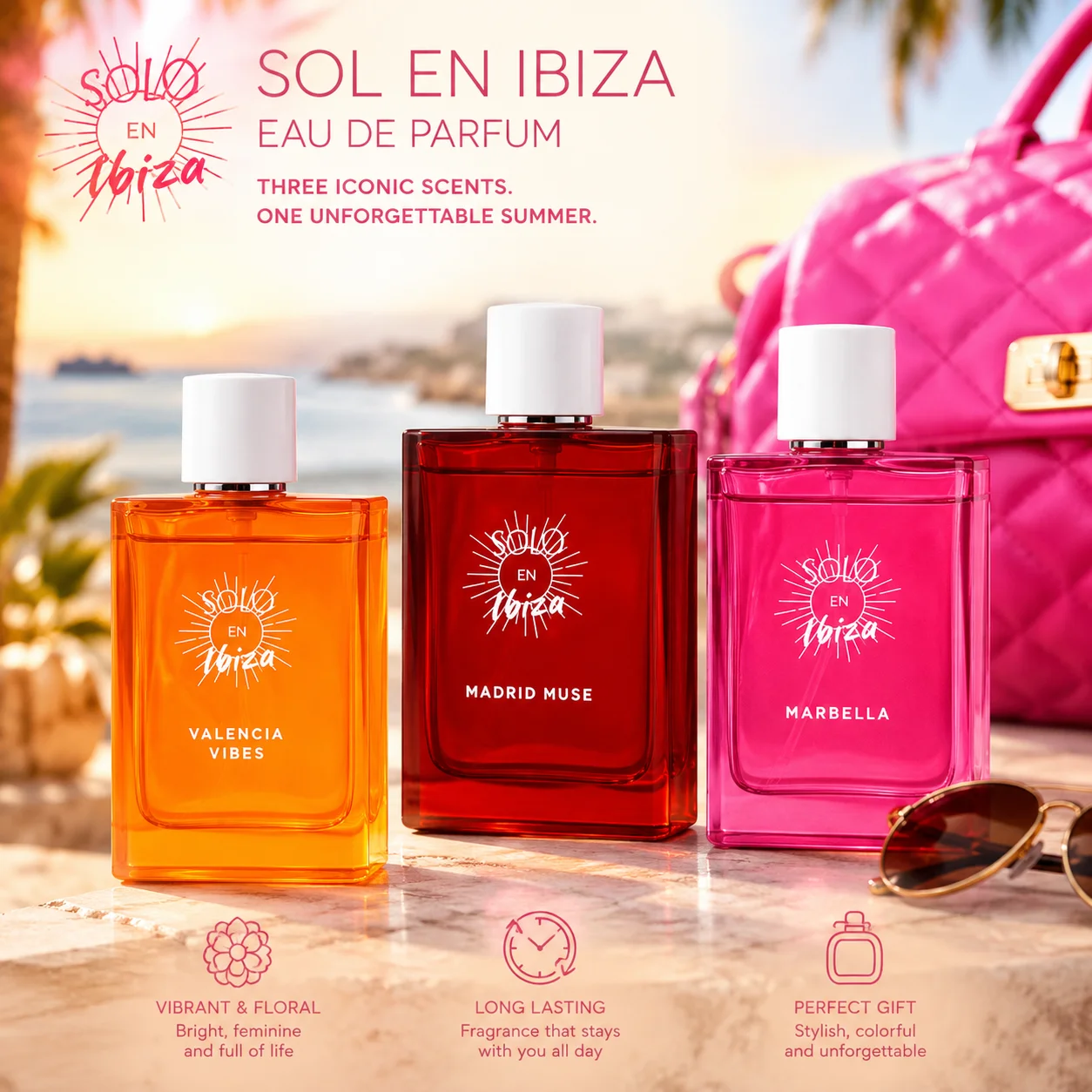 Solo En Ibiza Perfume Women Madrid Marbella Valencia Fragrance Floral Scent Long Lasting EDP Summer Gift for Her
Solo En Ibiza Perfume Women Madrid Marbella Valencia Fragrance Floral Scent Long Lasting EDP Summer Gift for Her