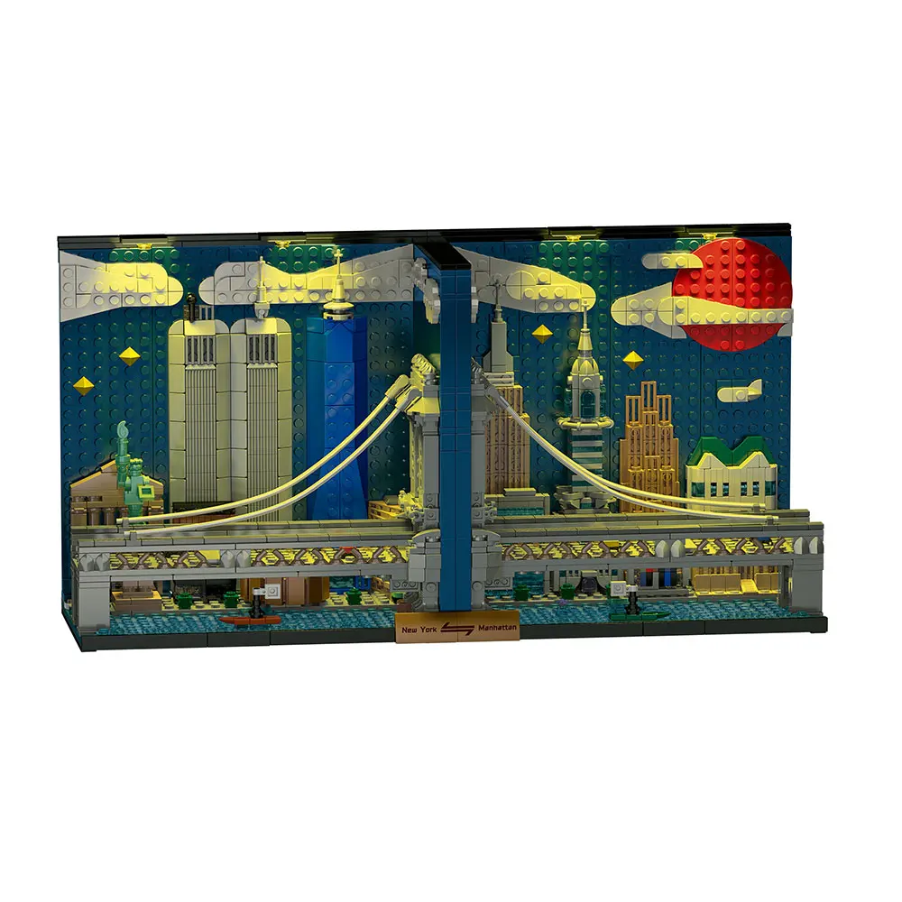 1777PCS MOC Manhattan Skyline Book Stand Decoration Architecture Picture Frame Block DIY Building Bricks Toy Home Wall Decor
1777PCS MOC Manhattan Skyline Book Stand Decoration Architecture Picture Frame Block DIY Building Bricks Toy Home Wall Decor