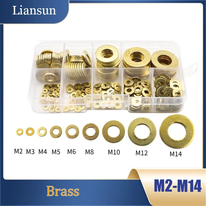 180-500Pcs Solid Brass Flat Washer Gasket Set M2 M2.5 M3 M4 M5 M6 M8 M10 M12 M14 Copper Flat Washer Metal Meson Screw Washer
180-500Pcs Solid Brass Flat Washer Gasket Set M2 M2.5 M3 M4 M5 M6 M8 M10 M12 M14 Copper Flat Washer Metal Meson Screw Washer