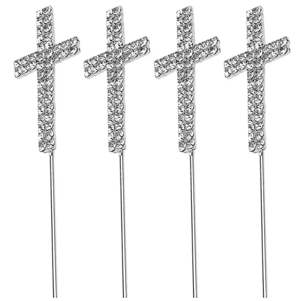 4 Pcs Cake Decorations Rhinestone Cross Topper Silver Alloy Birthday Party Supplies Premium Material Creative Design
4 Pcs Cake Decorations Rhinestone Cross Topper Silver Alloy Birthday Party Supplies Premium Material Creative Design