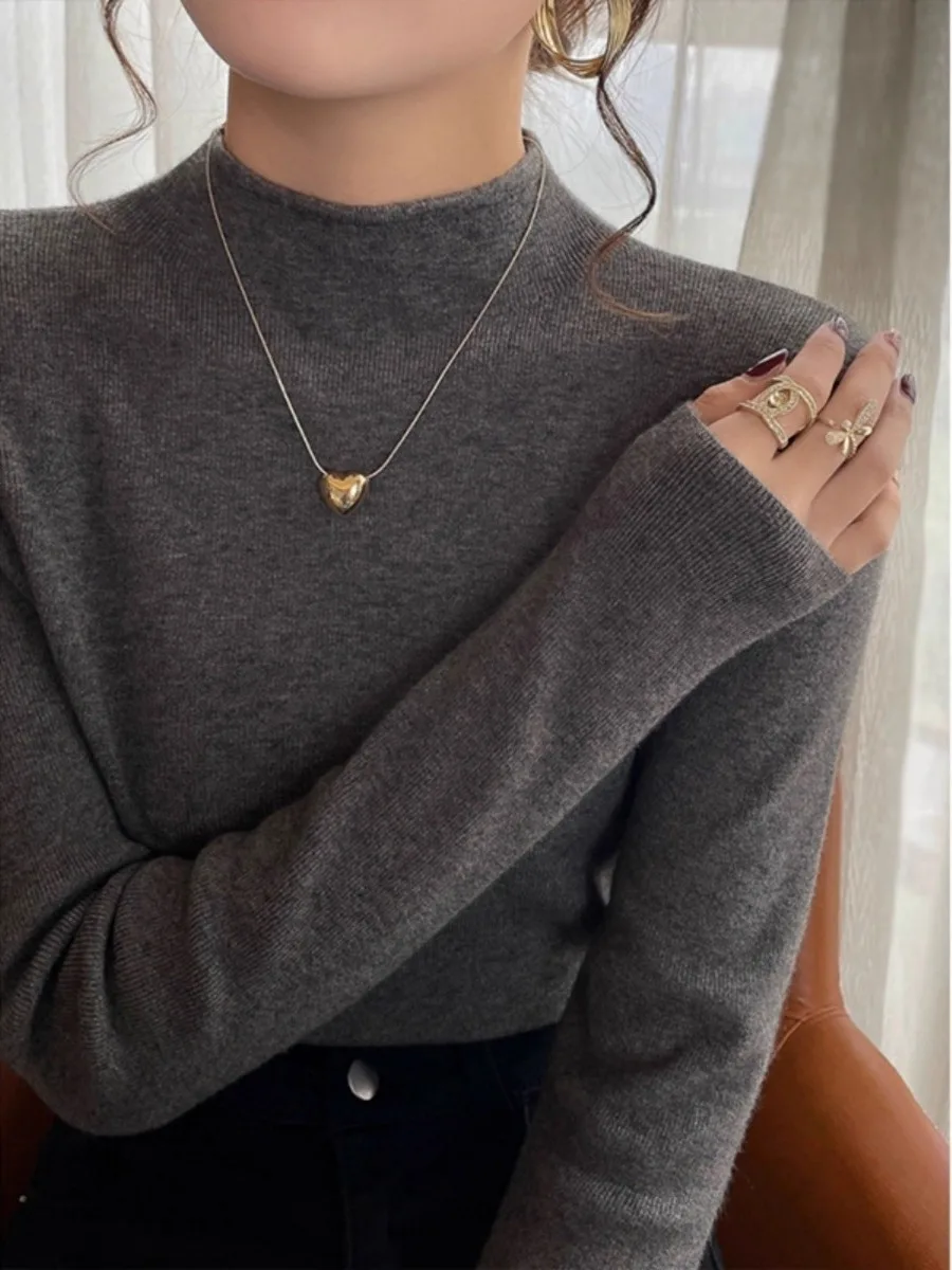 Deep ey f High Collar Thiened Knitted Base irt Women's Early Spring 2026 Slim Fit Premium Inner Wear Top
Deep ey f High Collar Thiened Knitted Base irt Women's Early Spring 2026 Slim Fit Premium Inner Wear Top