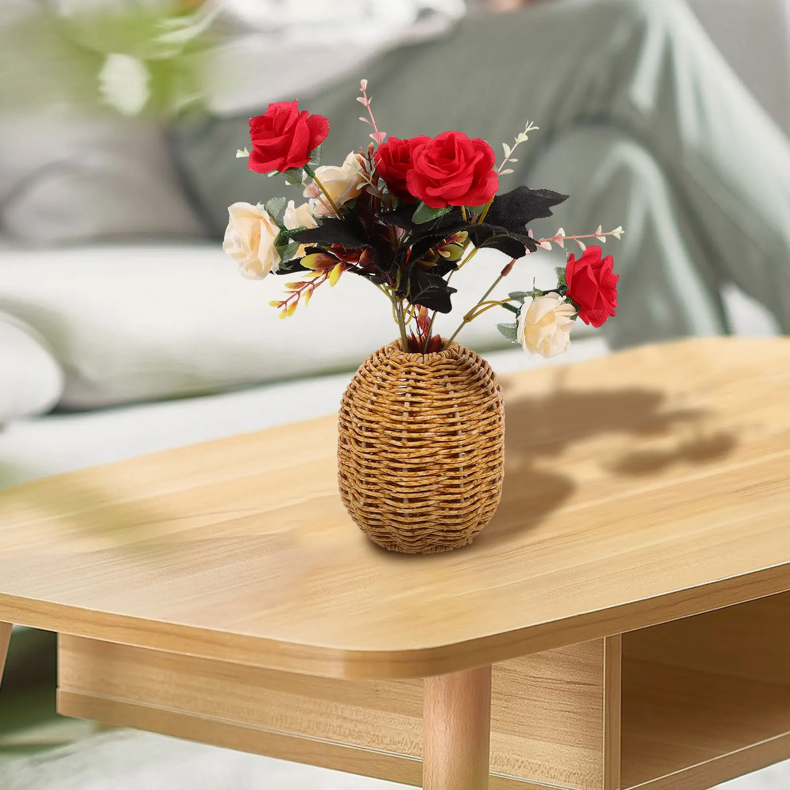 1pc Rustic Woven Vase Dried Flowers Holder Arrangement Decor Vintage Imitation Rattan Flower Vase Home Office Art Decoration
1pc Rustic Woven Vase Dried Flowers Holder Arrangement Decor Vintage Imitation Rattan Flower Vase Home Office Art Decoration