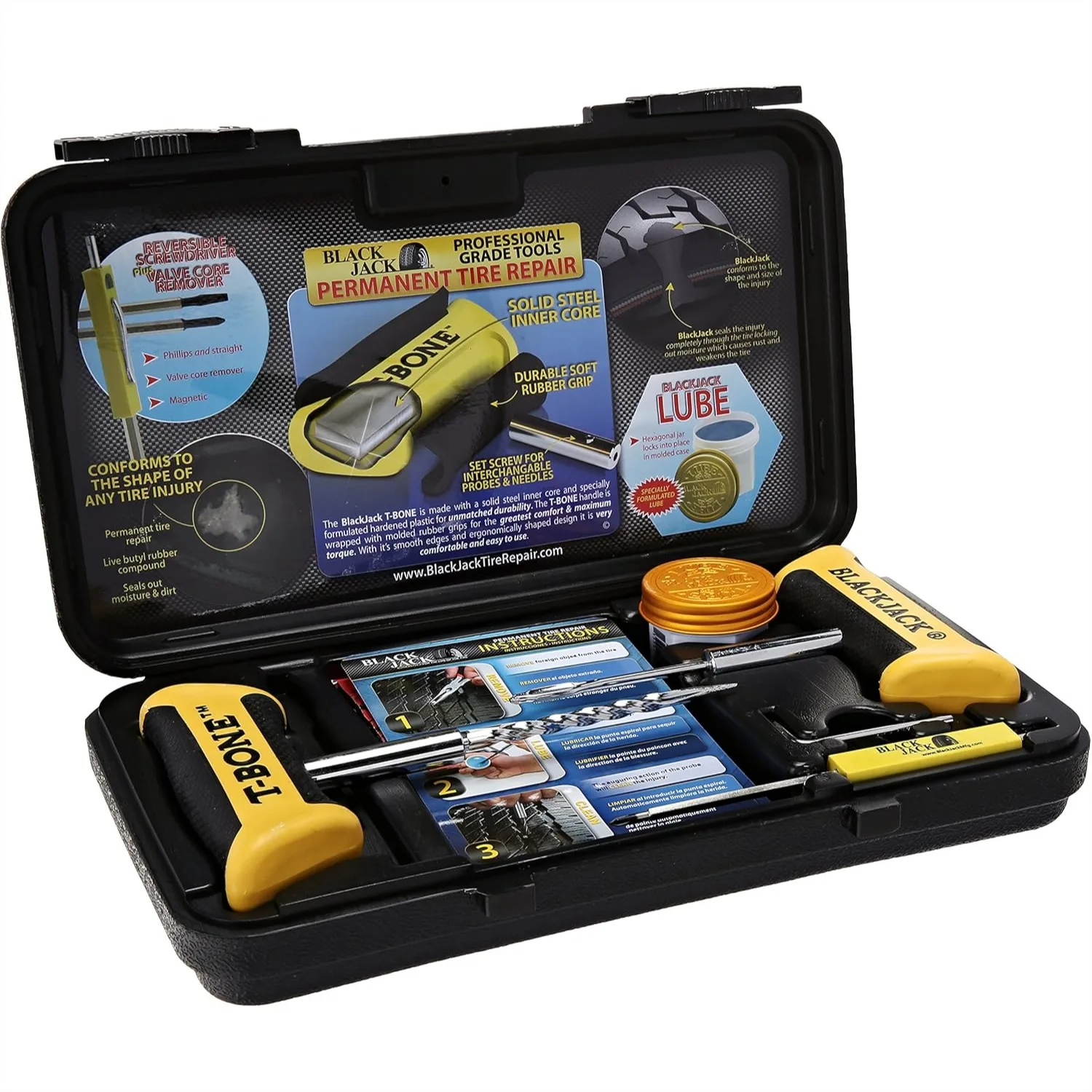 Tire Repair Tool Kit for Car Truck SUV with Heavy Duty Handle and Storage Case
Tire Repair Tool Kit for Car Truck SUV with Heavy Duty Handle and Storage Case