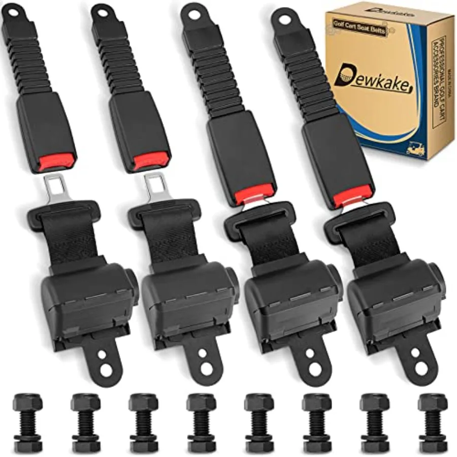 Golf Cart Seat Belts Kit 4pcs Universal Retractable Front and Rear Golf Cart Seat Belt Kit for EZGO Club Car
Golf Cart Seat Belts Kit 4pcs Universal Retractable Front and Rear Golf Cart Seat Belt Kit for EZGO Club Car