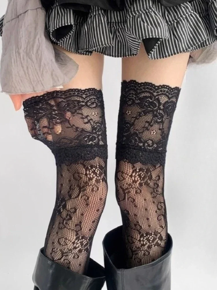 Women's Sexy Lace Trim Nylon Fishnet Stockings Retro Floral Sweet Mesh Breathable Thigh High Long Socks JK Over The Knee Socks
Women's Sexy Lace Trim Nylon Fishnet Stockings Retro Floral Sweet Mesh Breathable Thigh High Long Socks JK Over The Knee Socks