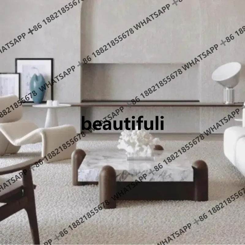 Italian living room solid wood coffee table Nordic wabi style marble square tea table coffee H
Italian living room solid wood coffee table Nordic wabi style marble square tea table coffee H