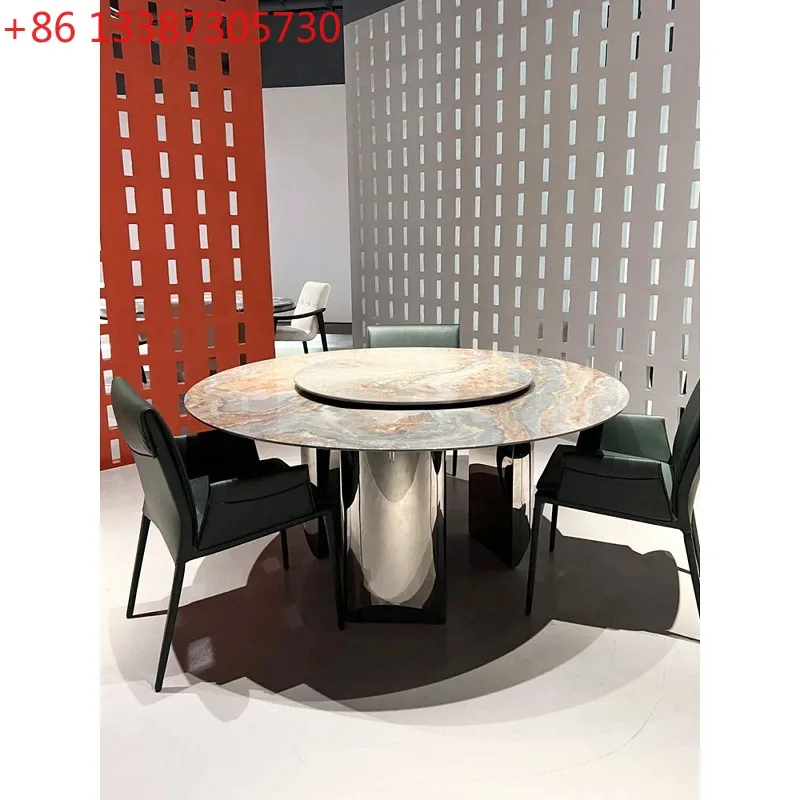 Natural marble blue golden sand round dining table luxury stone dining table
Natural marble blue golden sand round dining table luxury stone dining table
