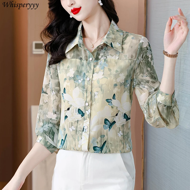 Fashion Printing Blouse for Ladies Long-sleeved Mother Shirt Women Thin Tops Spring Autumn Clothing New Casual Chemise Femme
Fashion Printing Blouse for Ladies Long-sleeved Mother Shirt Women Thin Tops Spring Autumn Clothing New Casual Chemise Femme
