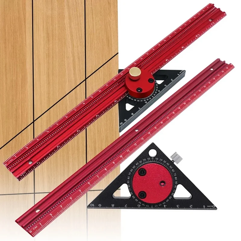 360 Degree Combination Triangle Ruler and Straightedge with Marking Gauge for Carpentry Layout and DIY 
360 Degree Combination Triangle Ruler and Straightedge with Marking Gauge for Carpentry Layout and DIY