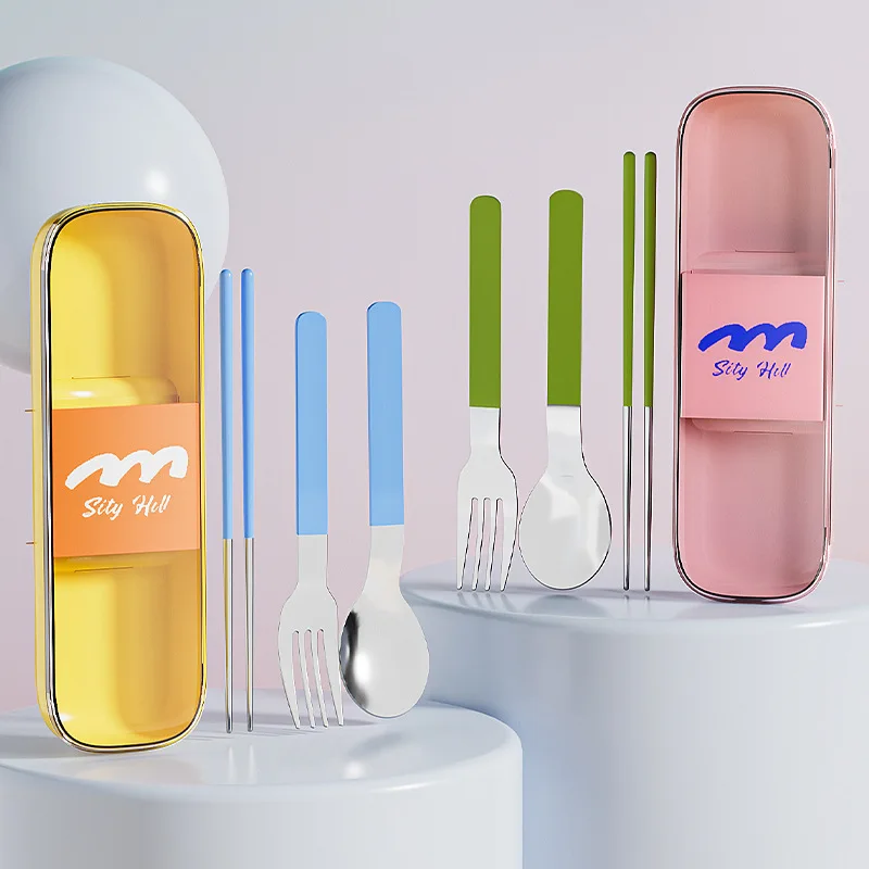 LMM stainless steel simple portable tableware, dopamine office worker spoon fork and chopstick set
LMM stainless steel simple portable tableware, dopamine office worker spoon fork and chopstick set