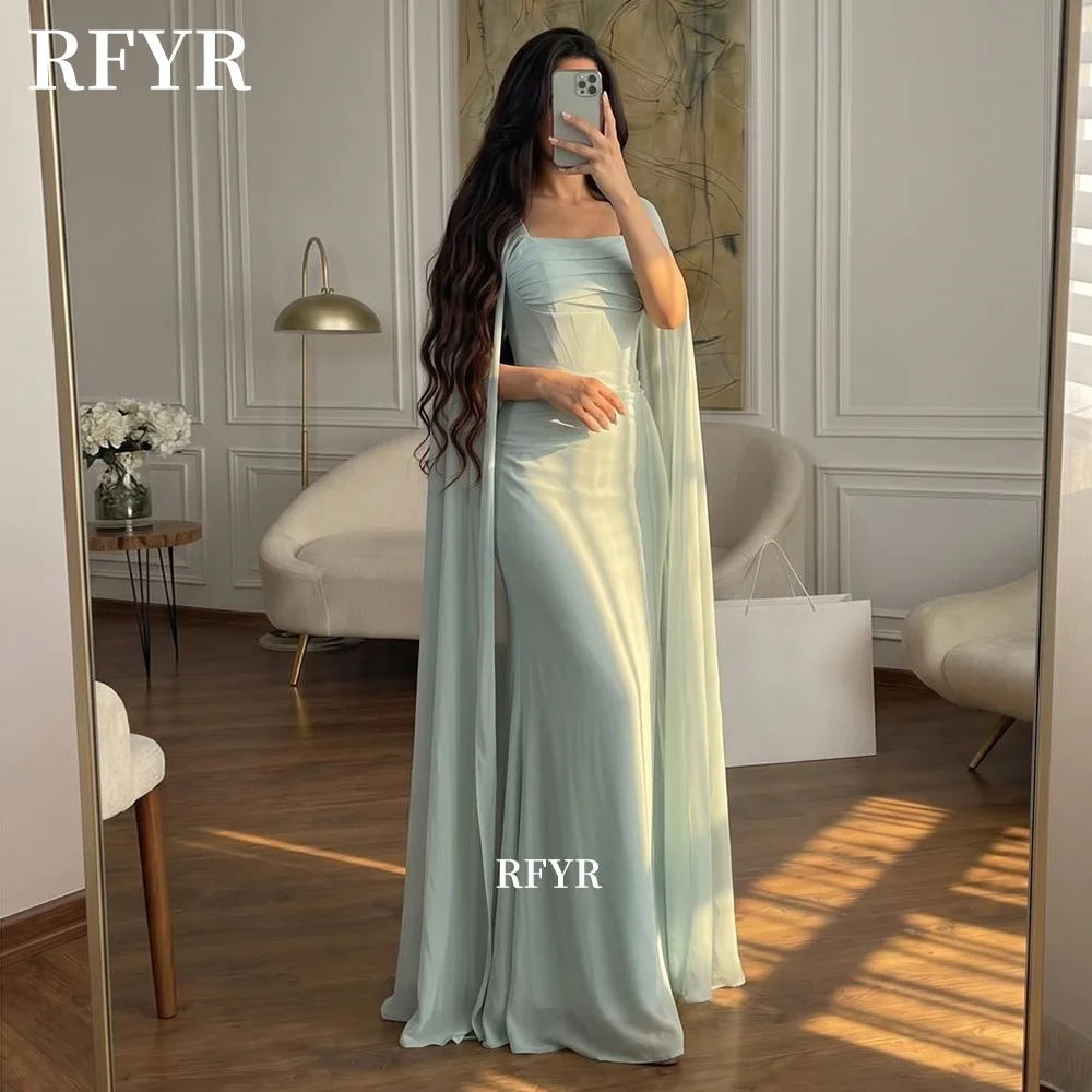 RFYR Chiffon Prom Dress with Cape Sleeve Party Dress Mermaid Evening Dress with Pleats vestidos de fiesta Customized
RFYR Chiffon Prom Dress with Cape Sleeve Party Dress Mermaid Evening Dress with Pleats vestidos de fiesta Customized
