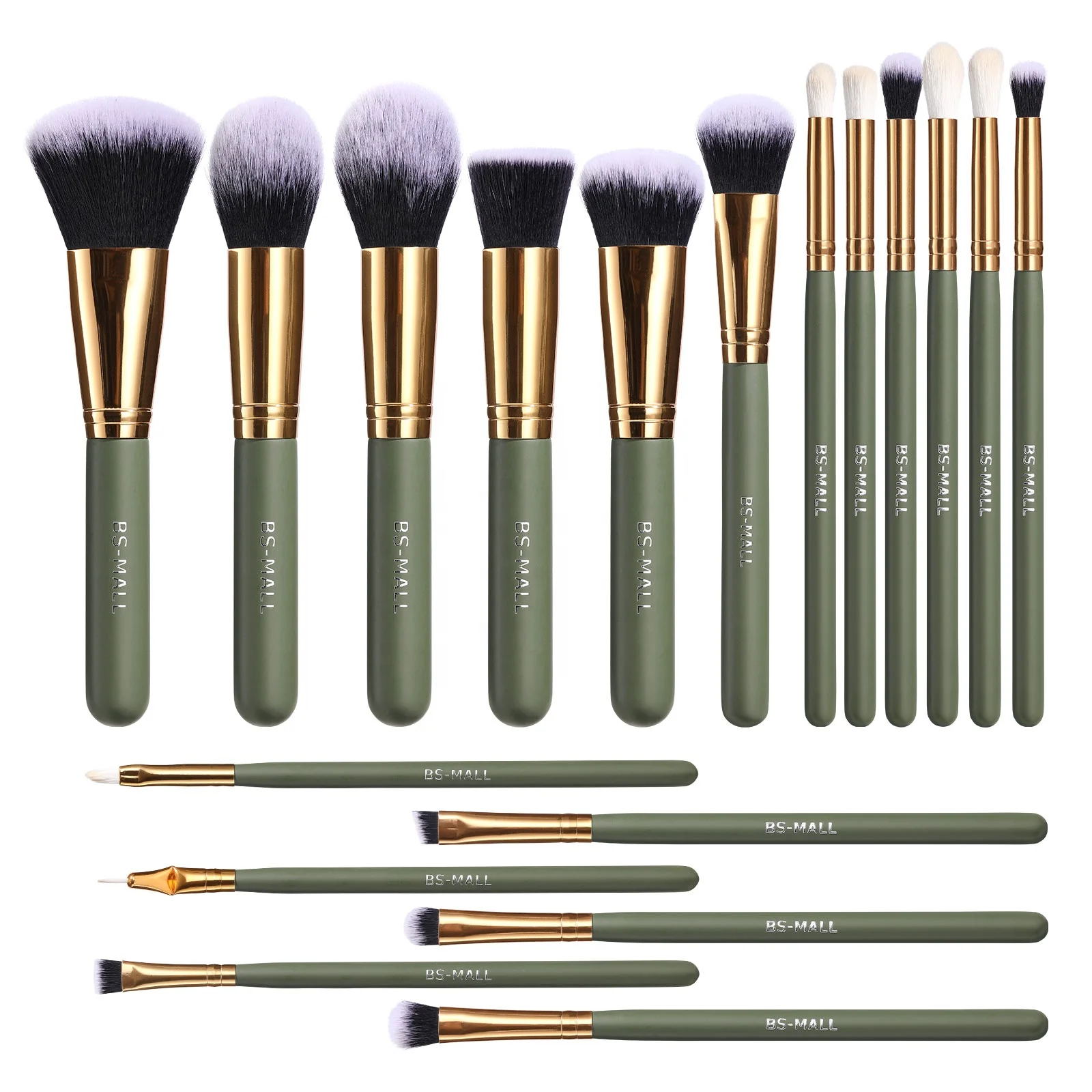 # Hot Sales BS-MALL High Quality Green Gold Makeup Brushes Set 18pcs Private Label Foundation Eyeshadow Makeup Brushes Set Custo
# Hot Sales BS-MALL High Quality Green Gold Makeup Brushes Set 18pcs Private Label Foundation Eyeshadow Makeup Brushes Set Custo