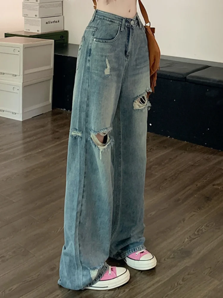Summer Bule Vintage Y2k Jeans Women Pockets High Street Fashion Denim Pants Female High Waist Designer Casual Wide Leg Pants New
Summer Bule Vintage Y2k Jeans Women Pockets High Street Fashion Denim Pants Female High Waist Designer Casual Wide Leg Pants New