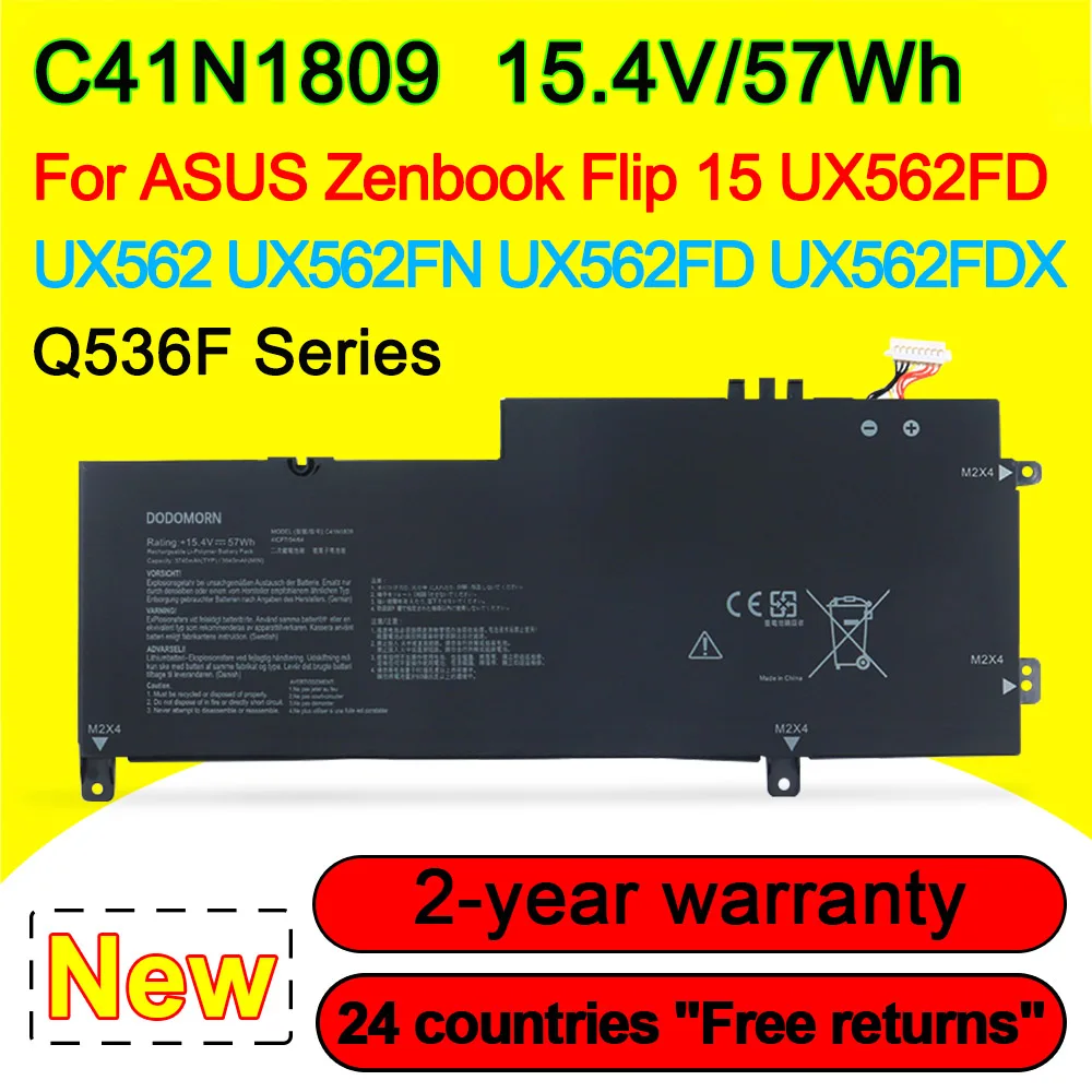 Аккумулятор 15,4 в 57Wh C41N1809 для ноутбуков ASUS Zenbook Flip 15 UX562FD,UX562 UX562FN UX562FD UX562FDX Q536F
Аккумулятор 15,4 в 57Wh C41N1809 для ноутбуков ASUS Zenbook Flip 15 UX562FD,UX562 UX562FN UX562FD UX562FDX Q536F