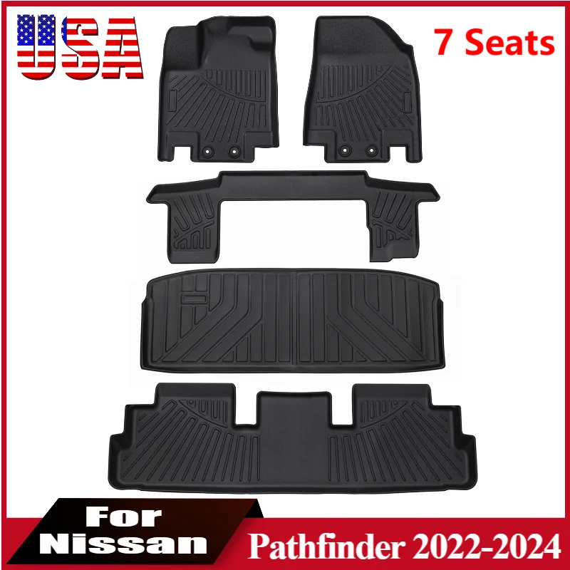 Floor Mat & Trunk Mat For Nissan Pathfinder 2022-2024 7 Seats TPE All Weather Protection Floor Mats & Cargo Liner Set
Floor Mat & Trunk Mat For Nissan Pathfinder 2022-2024 7 Seats TPE All Weather Protection Floor Mats & Cargo Liner Set