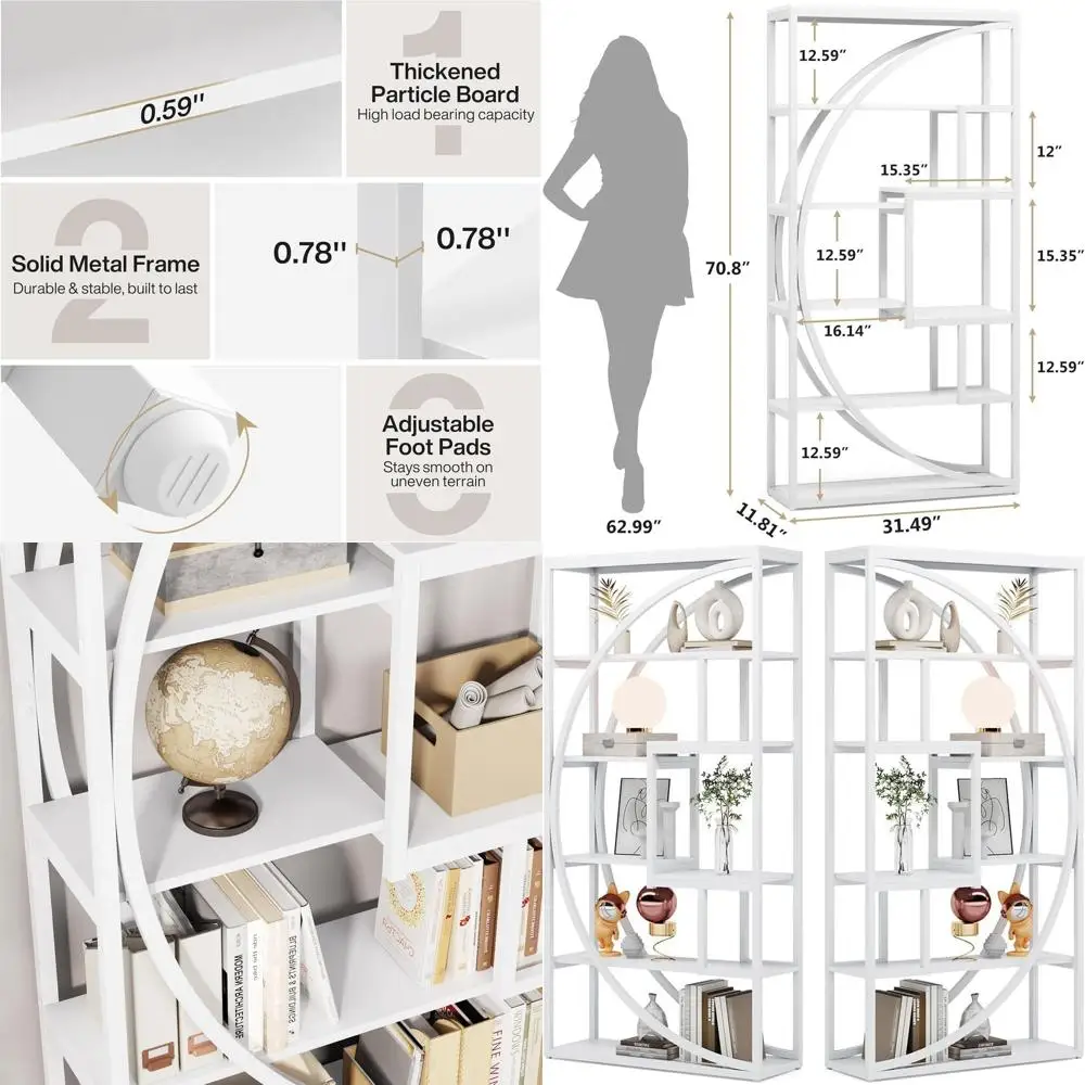 Bookshel, ern 5-Tier Etagere Bookcase, 70.8" Tall Bookshel with 8 Storage Shel, Book Shel Display Tack Shelving Unit or Home Oic
Bookshel, ern 5-Tier Etagere Bookcase, 70.8" Tall Bookshel with 8 Storage Shel, Book Shel Display Tack Shelving Unit or Home Oic