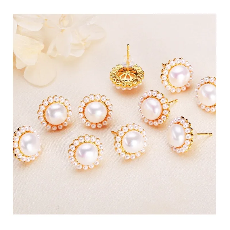 New Single Circle Inlaid Flower Plate Copper Gold-plated Simple Fashion Temperament Freshwater Pearl Stud Earrings Earrings Wome
New Single Circle Inlaid Flower Plate Copper Gold-plated Simple Fashion Temperament Freshwater Pearl Stud Earrings Earrings Wome