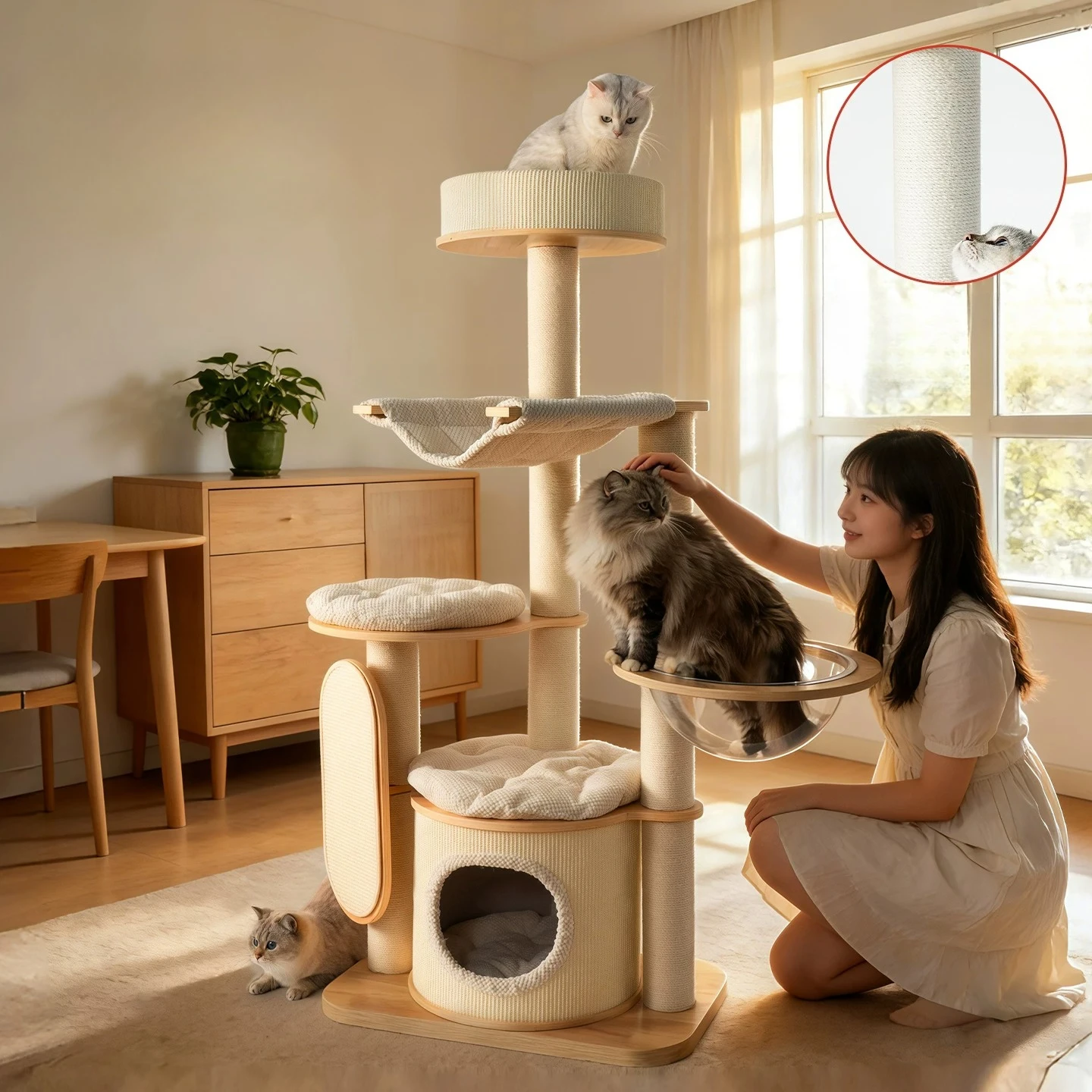 Scratcher Climbing Cat Tower Goods Scratcher Mat Shelves Cat Tower Luxury Wooden Supplies Toys Arranhador Para Gato Home Decor
Scratcher Climbing Cat Tower Goods Scratcher Mat Shelves Cat Tower Luxury Wooden Supplies Toys Arranhador Para Gato Home Decor