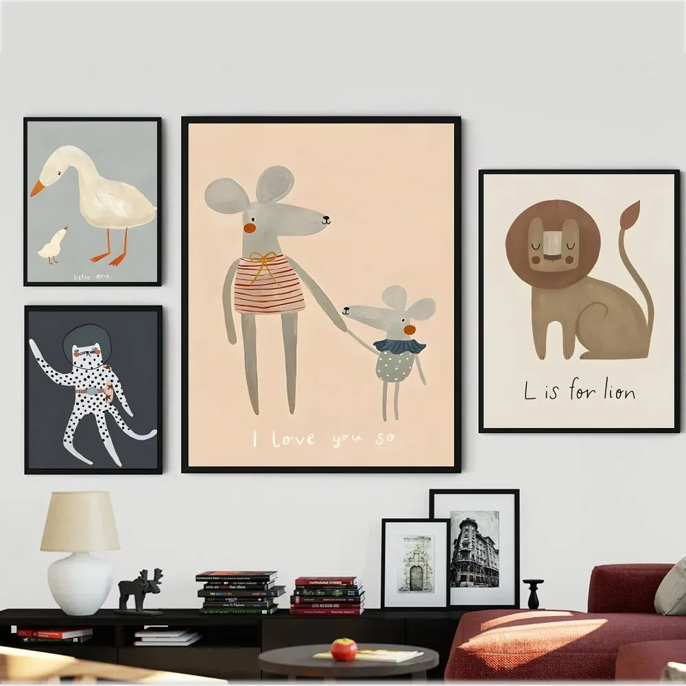 Cartoon Rabbit Mouse Goose Nurser Art Posters Kraft Paper Vintage Poster Wall Art Painting Aesthetic Art Small Size Wall Sticker
Cartoon Rabbit Mouse Goose Nurser Art Posters Kraft Paper Vintage Poster Wall Art Painting Aesthetic Art Small Size Wall Sticker