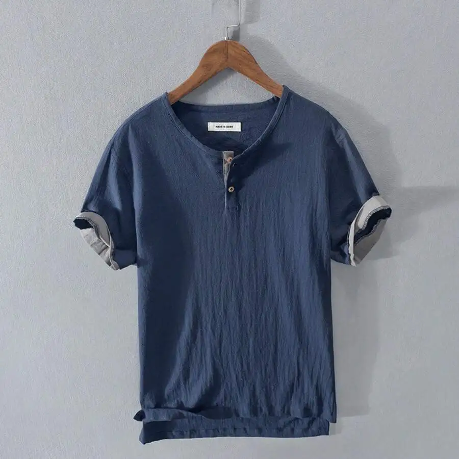 Mens Linen Crinkled Short Sleeve Henley T-Shirt Casual Solid Top
Mens Linen Crinkled Short Sleeve Henley T-Shirt Casual Solid Top