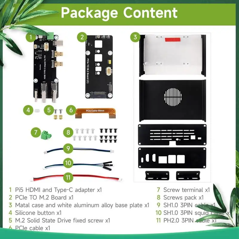 (НОВИНКА) Чехол M.2 NVME PCIE для Raspberry Pi 5, корпус из алюминиевого сплава, с платой Pcie до M.2, поддержка расширения Pcie до M.2
(НОВИНКА) Чехол M.2 NVME PCIE для Raspberry Pi 5, корпус из алюминиевого сплава, с платой Pcie до M.2, поддержка расширения Pcie до M.2