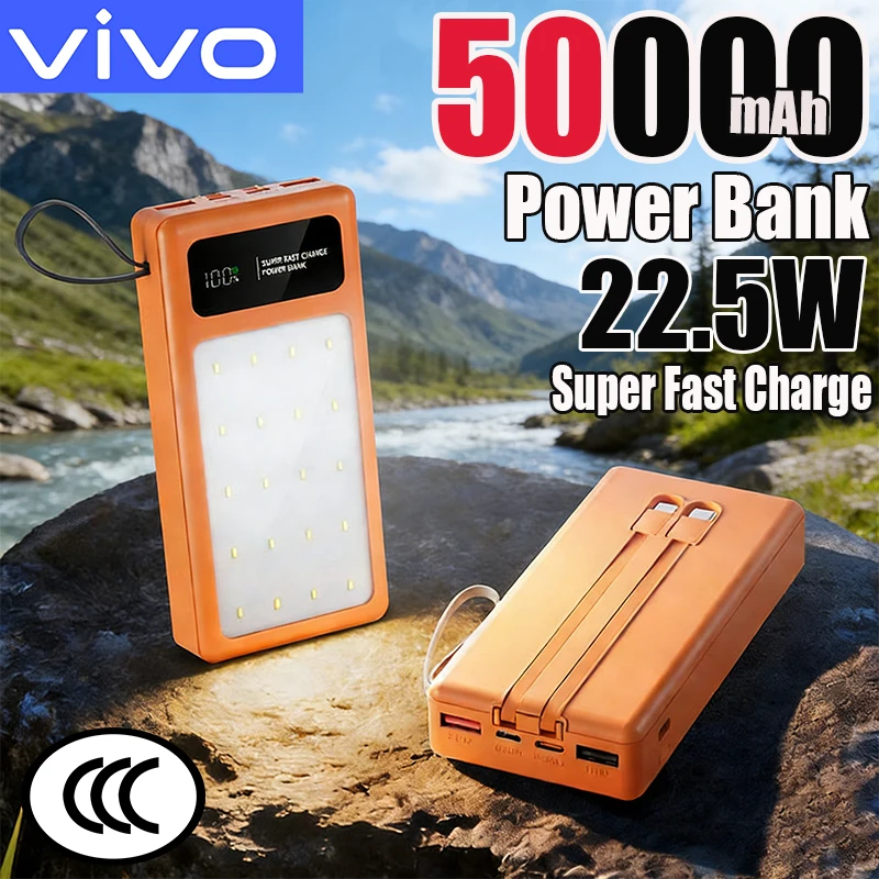 Внешний аккумулятор VIVO 50000 мАч большой емкости с суперярким светодиодным фонарем для кемпинга и активного отдыха, для iPhone и Samsung
Внешний аккумулятор VIVO 50000 мАч большой емкости с суперярким светодиодным фонарем для кемпинга и активного отдыха, для iPhone и Samsung