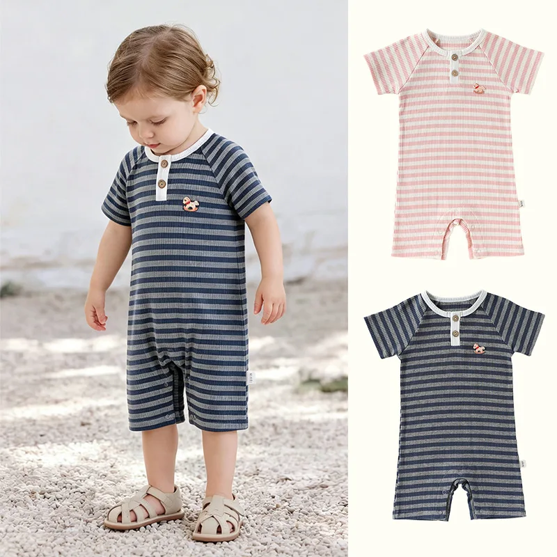 0-24M Modal Newborn Baby Romper Kid Boy Girl Summer Clothes Short Sleeve Striped Jumpsuit Playsuit Cute Sweet Outfit
0-24M Modal Newborn Baby Romper Kid Boy Girl Summer Clothes Short Sleeve Striped Jumpsuit Playsuit Cute Sweet Outfit