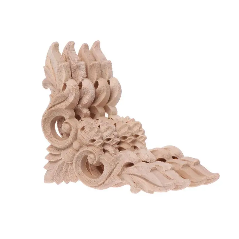 Carved Corner Flower Onlay Applique, Unpainted Frame, Cupboard Cabin, 4Pcs per Set 
Carved Corner Flower Onlay Applique, Unpainted Frame, Cupboard Cabin, 4Pcs per Set