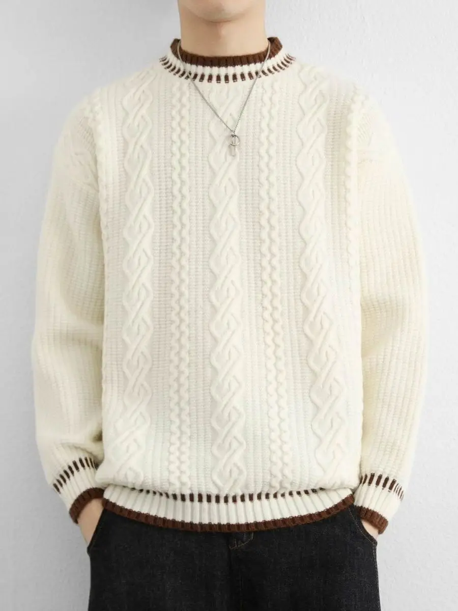 Thiened f-High Collar Men's Knitted Sweater Casual Warm Winter New Sle Polyester Fiber Long Sve round Ne Top
Thiened f-High Collar Men's Knitted Sweater Casual Warm Winter New Sle Polyester Fiber Long Sve round Ne Top