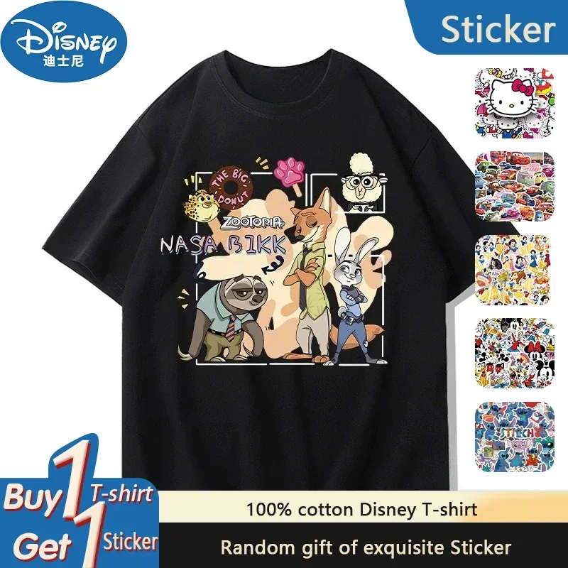 Disney Crazy Zootopia Joint Short-sleeved Men's and Women's T-shirts Judy Nick Clothes Pure Cotton Summer T-shirts Short Sleeves
Disney Crazy Zootopia Joint Short-sleeved Men's and Women's T-shirts Judy Nick Clothes Pure Cotton Summer T-shirts Short Sleeves