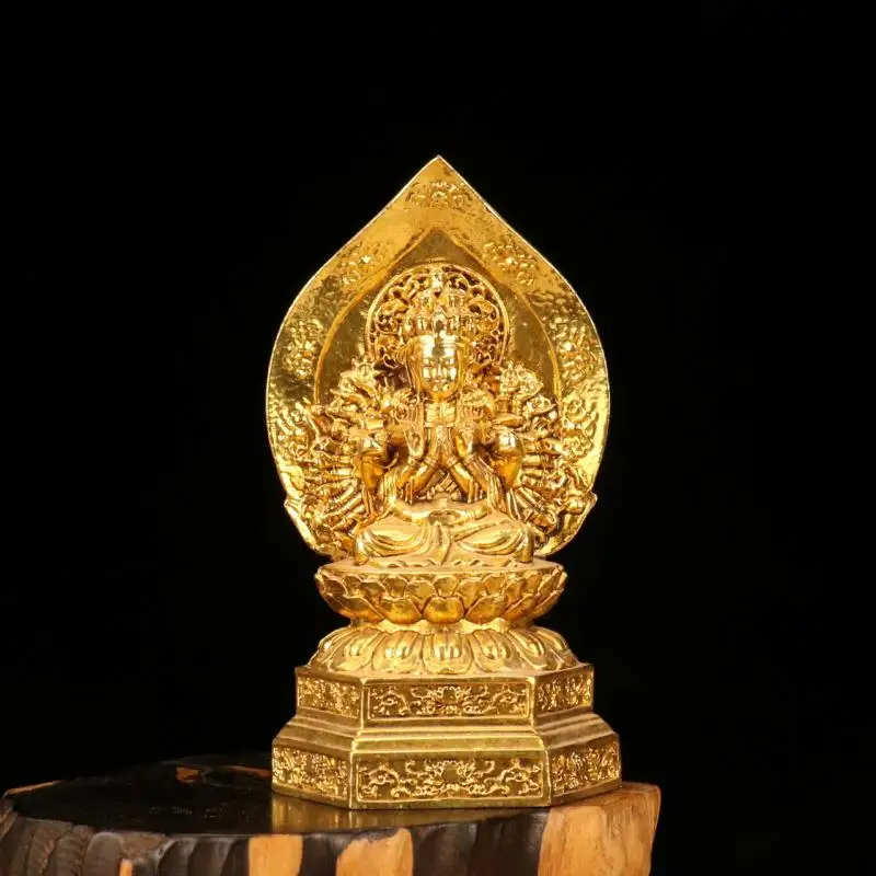 Tibet Buddhism Thousand-Hand Bodhisattva Statue - Handcrafted Brass with Beautiful Gilding
Tibet Buddhism Thousand-Hand Bodhisattva Statue - Handcrafted Brass with Beautiful Gilding