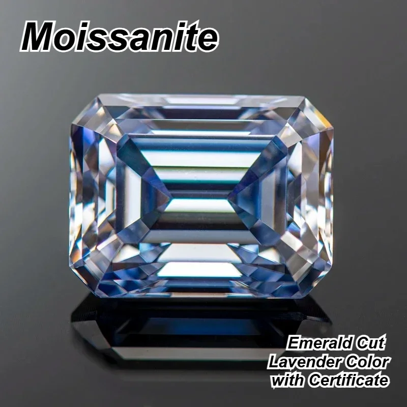 Moissanite Emerald Cut Lavender Color Gem Lab Grown Diamond Charm Jewelry Making Materials with Certificate
Moissanite Emerald Cut Lavender Color Gem Lab Grown Diamond Charm Jewelry Making Materials with Certificate