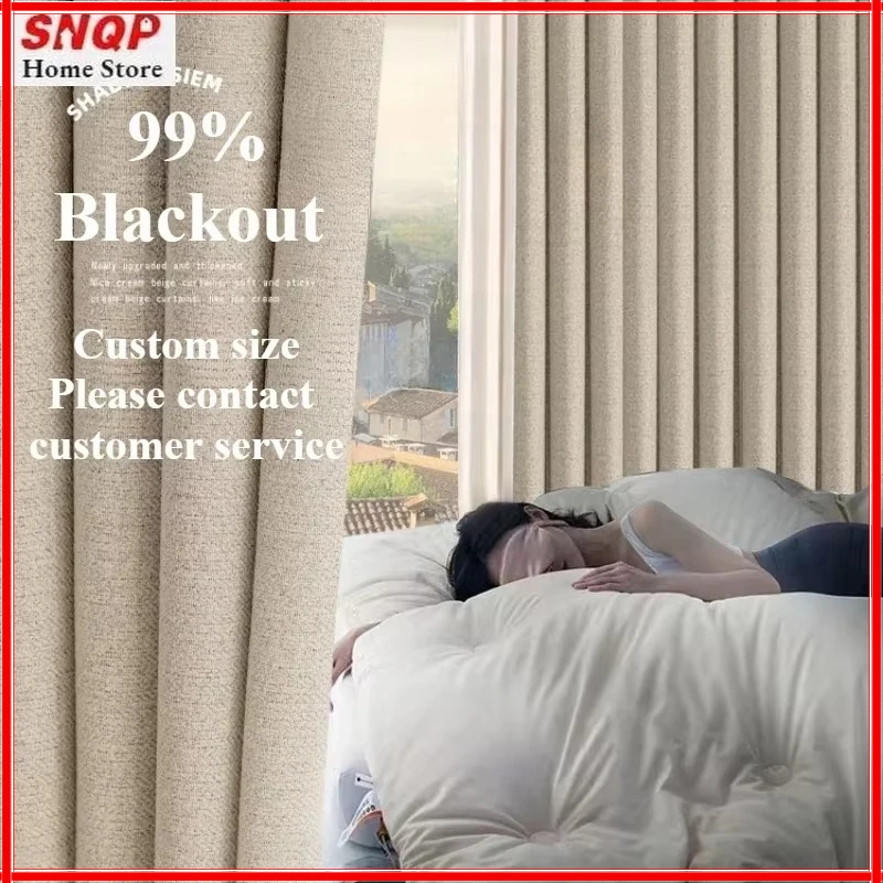 French Thicken Cotton Linen Beige Full Blackout Window Curtains for Living Room Luxury Bedroom Dining Hotel Decor White Tulle
French Thicken Cotton Linen Beige Full Blackout Window Curtains for Living Room Luxury Bedroom Dining Hotel Decor White Tulle