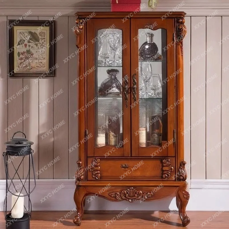 household solid wood wine cabinet living room light luxury glass dining room display cabinet against the wall
household solid wood wine cabinet living room light luxury glass dining room display cabinet against the wall
