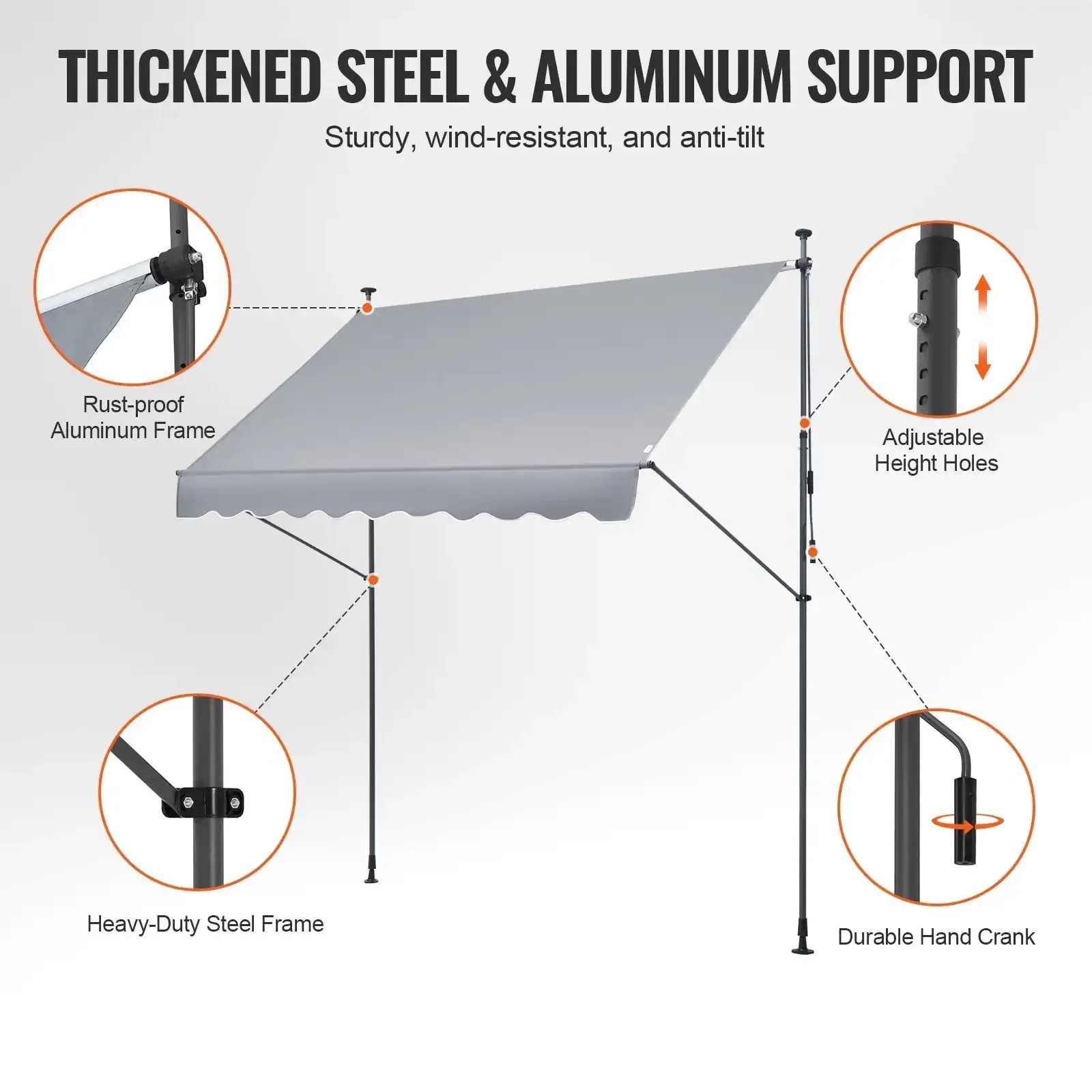 XMSJ.98x47" Patio Awning Retractable Awning Sunshade Shelter with Crank Handle
XMSJ.98x47" Patio Awning Retractable Awning Sunshade Shelter with Crank Handle