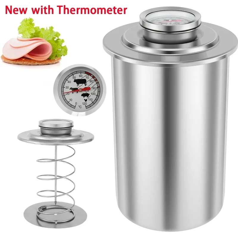 Stainless Steel Ham Maker Meat Press Cooker Deli Mold with Thermometer for Pork Poultry Home Kitchen Gadget Accessories
Stainless Steel Ham Maker Meat Press Cooker Deli Mold with Thermometer for Pork Poultry Home Kitchen Gadget Accessories