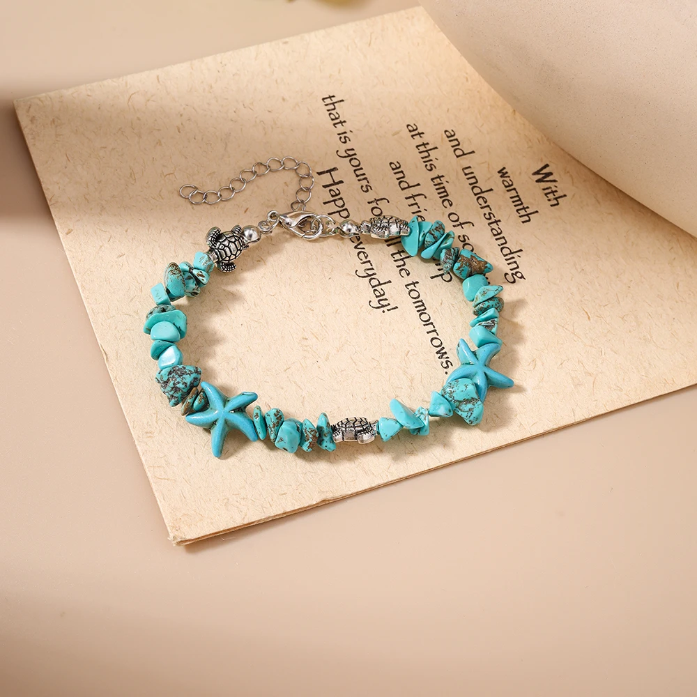 4pcs/set New Turquoise Stone Beaded Bracelets for Women Girls Shell Turtle Starfish Bracelet Summer Beach Bohemia Jewelry Gifts
4pcs/set New Turquoise Stone Beaded Bracelets for Women Girls Shell Turtle Starfish Bracelet Summer Beach Bohemia Jewelry Gifts