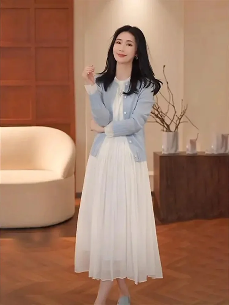 Spring Summer 2025 Sleeveless Vest Dress Women's High-End Color Block Splicing Two-Piece Set Fashion Sensation round Neck Lon...
Spring Summer 2025 Sleeveless Vest Dress Women's High-End Color Block Splicing Two-Piece Set Fashion Sensation round Neck Lon...