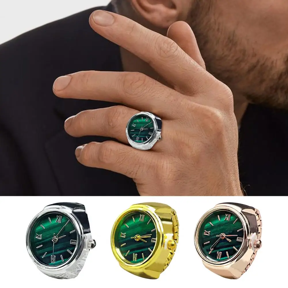 Round Green Dial Ring Watch Elastic Stainless Steel Band Elegant Men Women Couple Watch Finger Ring Birthday Gift Fashion
Round Green Dial Ring Watch Elastic Stainless Steel Band Elegant Men Women Couple Watch Finger Ring Birthday Gift Fashion