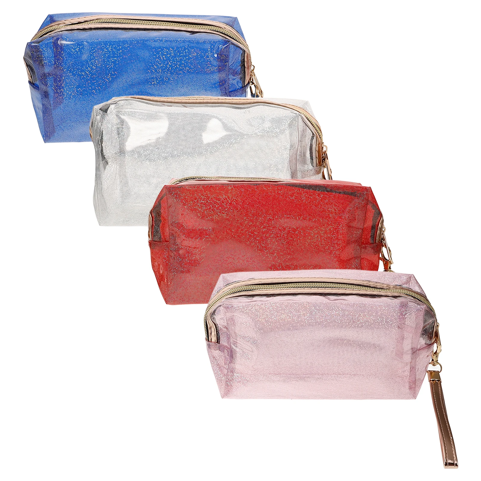 4pcs Holographic Makeup Fashion Travel Bag Transparent PVC Toiletry Bag Large Space Organizer Iridescent Pouch
4pcs Holographic Makeup Fashion Travel Bag Transparent PVC Toiletry Bag Large Space Organizer Iridescent Pouch