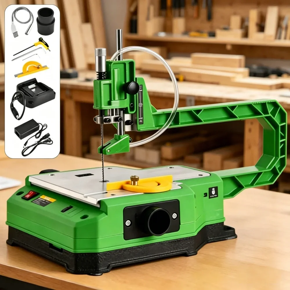 Electric Desktop Curved Saw Plug-in/Battery Multifunctional Jig Saw Small Household Woodworking Wire Saw Cordless Scroll Saw
Electric Desktop Curved Saw Plug-in/Battery Multifunctional Jig Saw Small Household Woodworking Wire Saw Cordless Scroll Saw