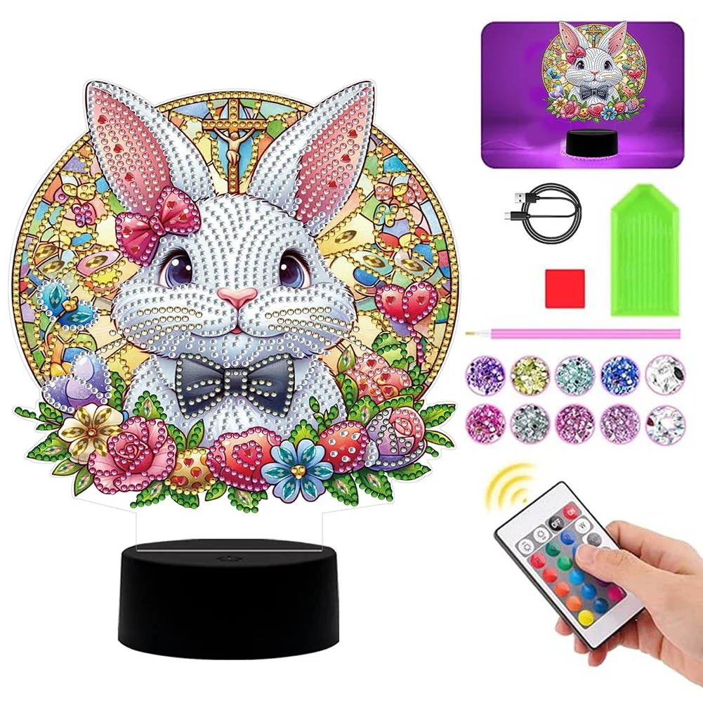 Acrylic Double Sided Bunny Egg Diamond Art Night Lamp Creative Bedside Decor for Easter Gifts and Home Ambiance
Acrylic Double Sided Bunny Egg Diamond Art Night Lamp Creative Bedside Decor for Easter Gifts and Home Ambiance