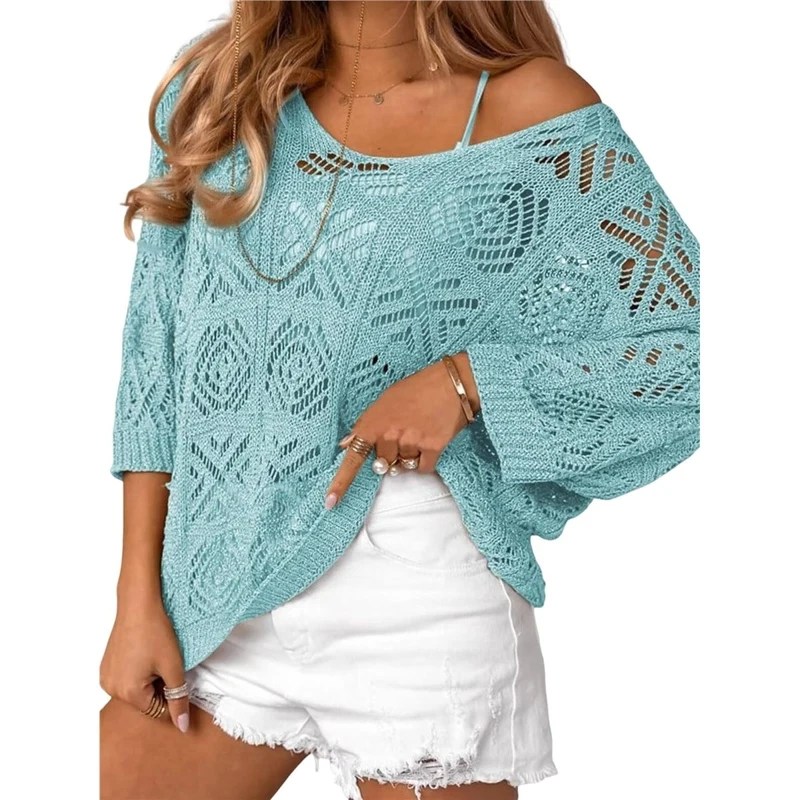 Women Knit Sweater Summer Crochet Hollow Out Casual Daily Commute Knit Pullover Ladies Tops
Women Knit Sweater Summer Crochet Hollow Out Casual Daily Commute Knit Pullover Ladies Tops