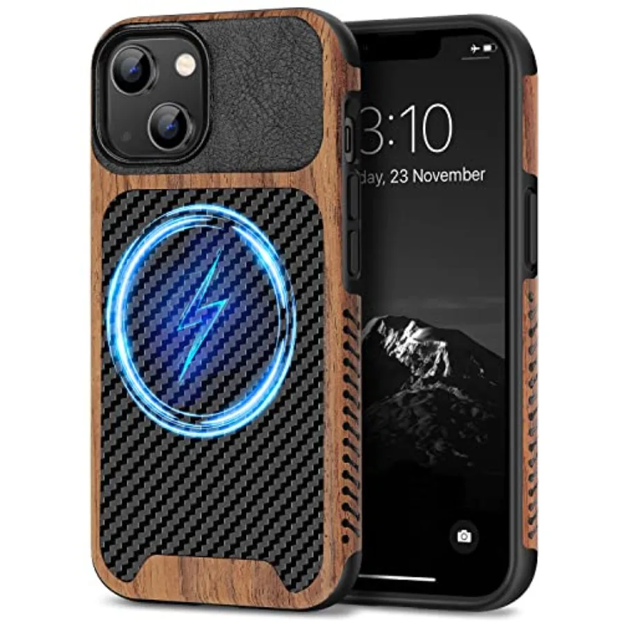 Magnetic Case Compatible with iPhone 14 Case Wood Grain with Carbon Fiber Texture Design Leather Hybrid Slim Cover Compatible w
Magnetic Case Compatible with iPhone 14 Case Wood Grain with Carbon Fiber Texture Design Leather Hybrid Slim Cover Compatible w