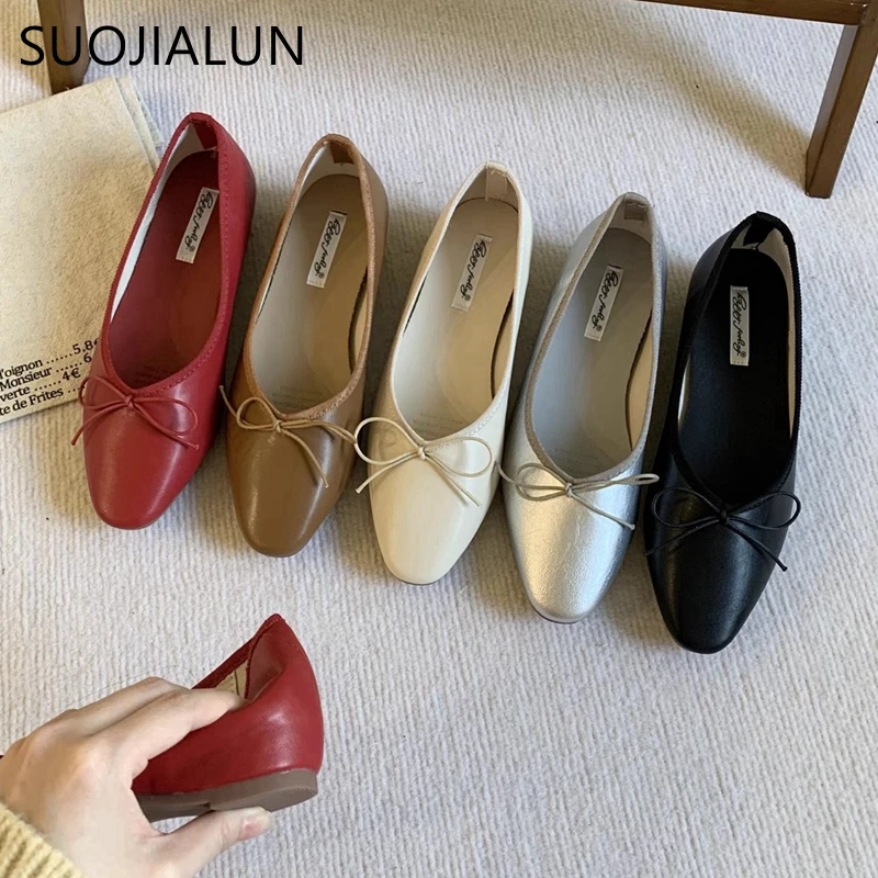 SUOJIALUN 2025 Spring New Women Flat Shoes Fashion Round Toe Bow-knot Slip On Ladies Ballerina Soft Flat Heel Dress Boat Shoes
SUOJIALUN 2025 Spring New Women Flat Shoes Fashion Round Toe Bow-knot Slip On Ladies Ballerina Soft Flat Heel Dress Boat Shoes