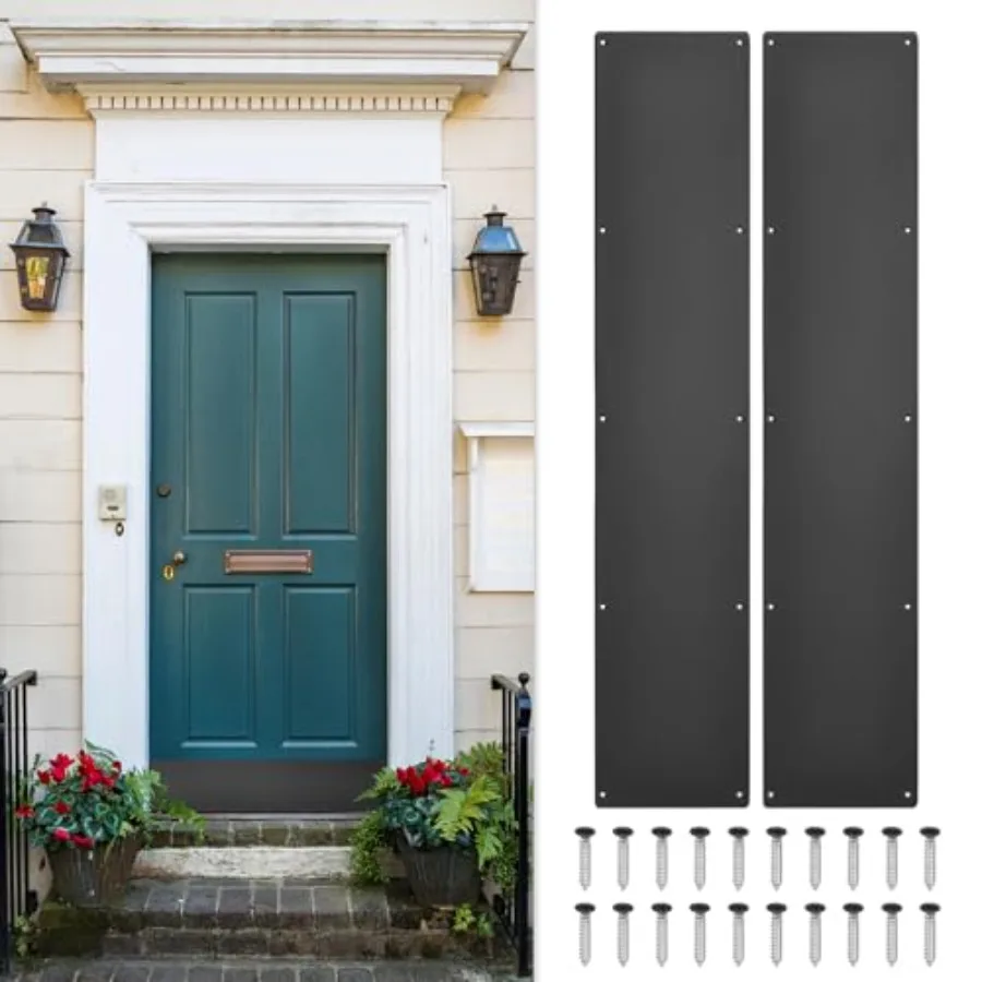 ucell 2pcs Door Kick Plate, Aluminum Kick Plate Door Plate, 1.5mm 1/1 ch Thickness, for Eterior Front Door or Back Door
ucell 2pcs Door Kick Plate, Aluminum Kick Plate Door Plate, 1.5mm 1/1 ch Thickness, for Eterior Front Door or Back Door